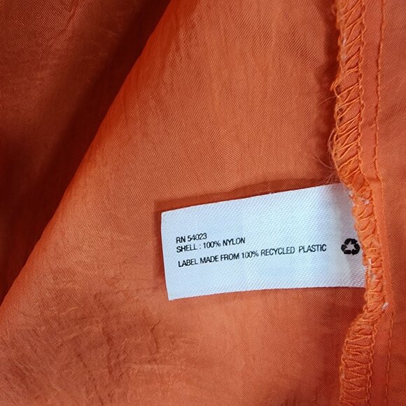 Womens Orange Gap Hooded Nylon Jacket Coat Full Zip Drawstring Waist Size XL - Picture 7 of 11